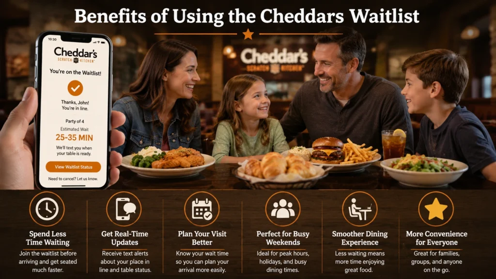 Cheddars Waitlist: How to Join Online & Skip the Line 2 Benefits of Using Cheddars Waitlist