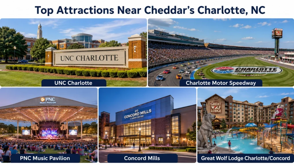 Cheddar's Charlotte, NC: Location, Hours & Menu Guide 2 Cheddar’s Charlotte, NC Nearby Attractions