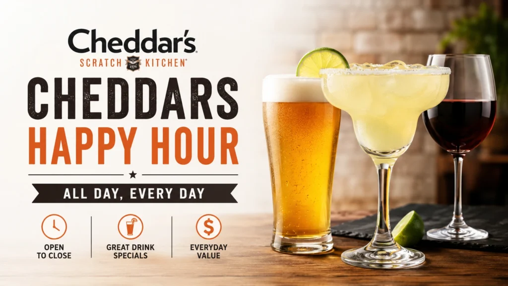 Cheddars Happy Hour 2026: Drinks, Deals & Daily Specials 1 Cheddars Happy Hour