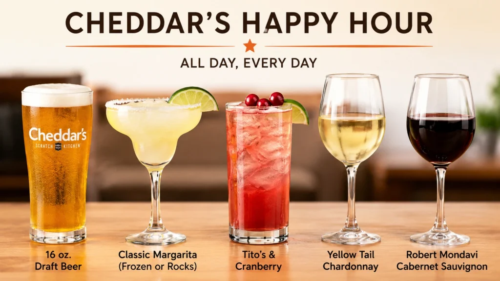 Cheddars Happy Hour 2026: Drinks, Deals & Daily Specials 2 Cheddars Happy Hour Drinks